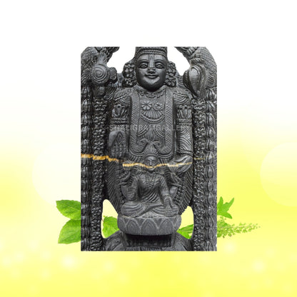 Lord Tirupati Balaji with Laxmi ji carved on Janeu Shaligram Idol - II