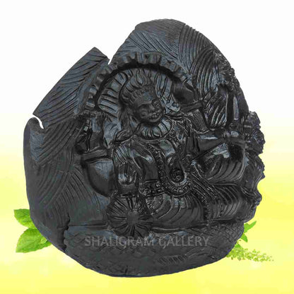 Shree Laxmi Narayana Idol carved on Sudarshan Shaligram SGI98